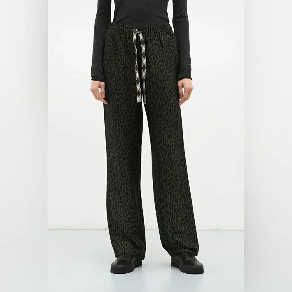 Zadig & Voltaire Pomy Jac Leo animal print track pants 38(FR) waist 15” NWT.